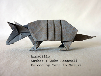 photo Origami-Armadillo, Author : John Montroll, Folded by Tatsuto Suzuki
